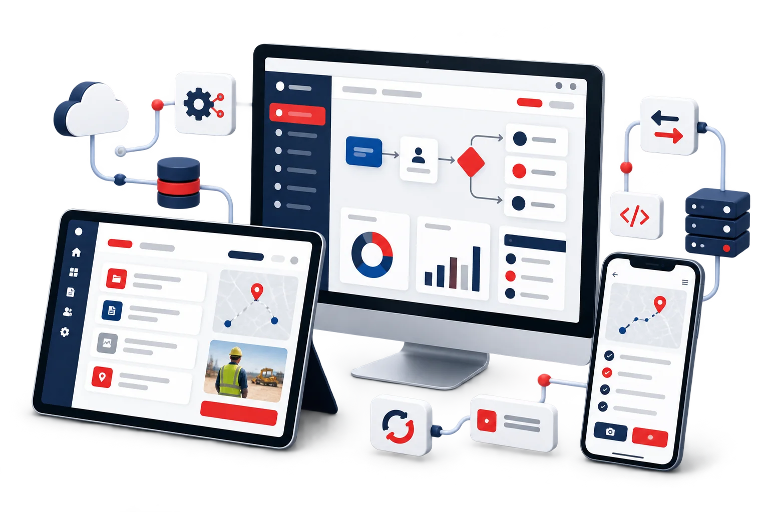 Custom business software across desktop tablet and mobile devices