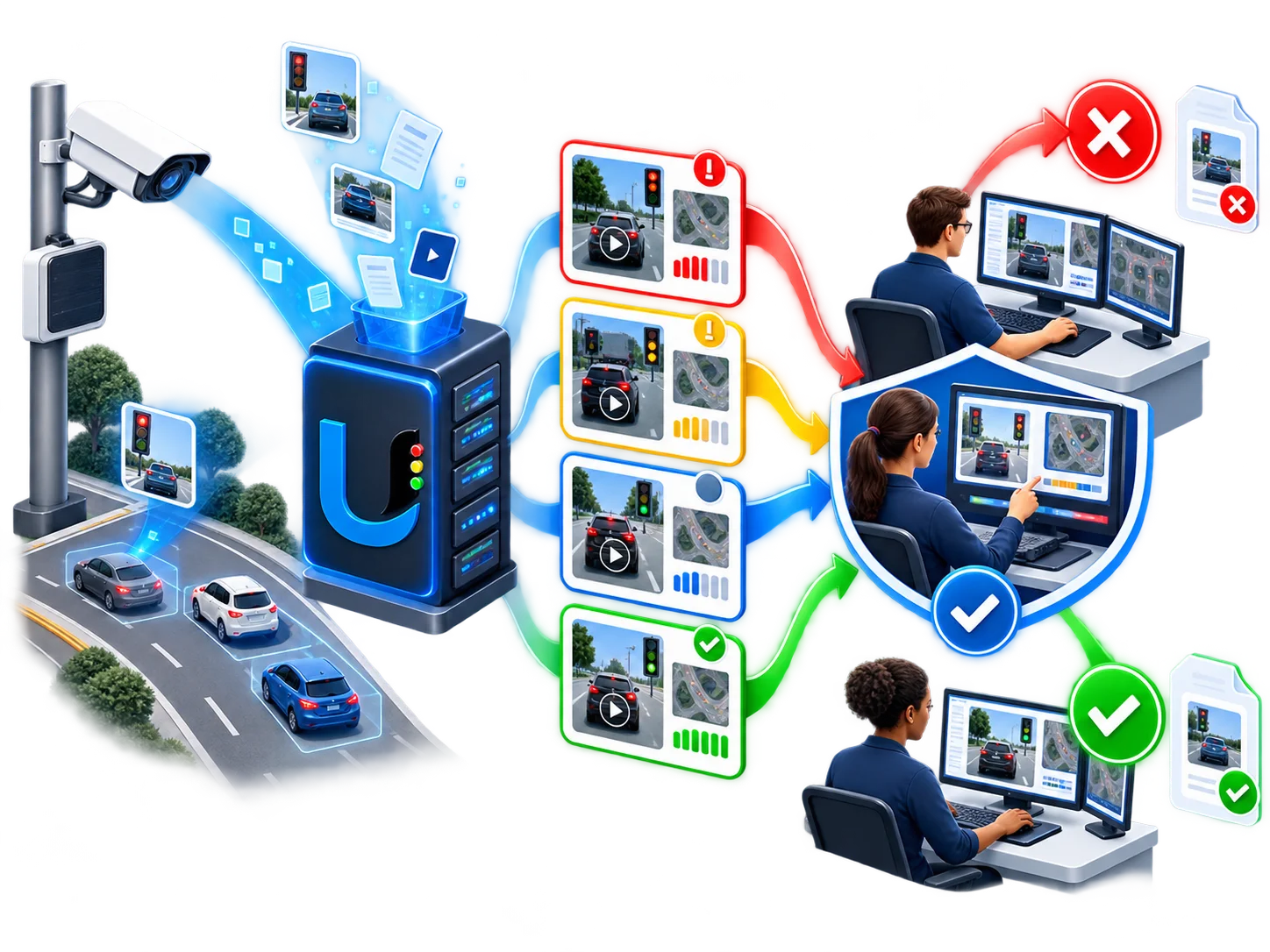 UTURN AI-assisted evidence processing followed by human verification