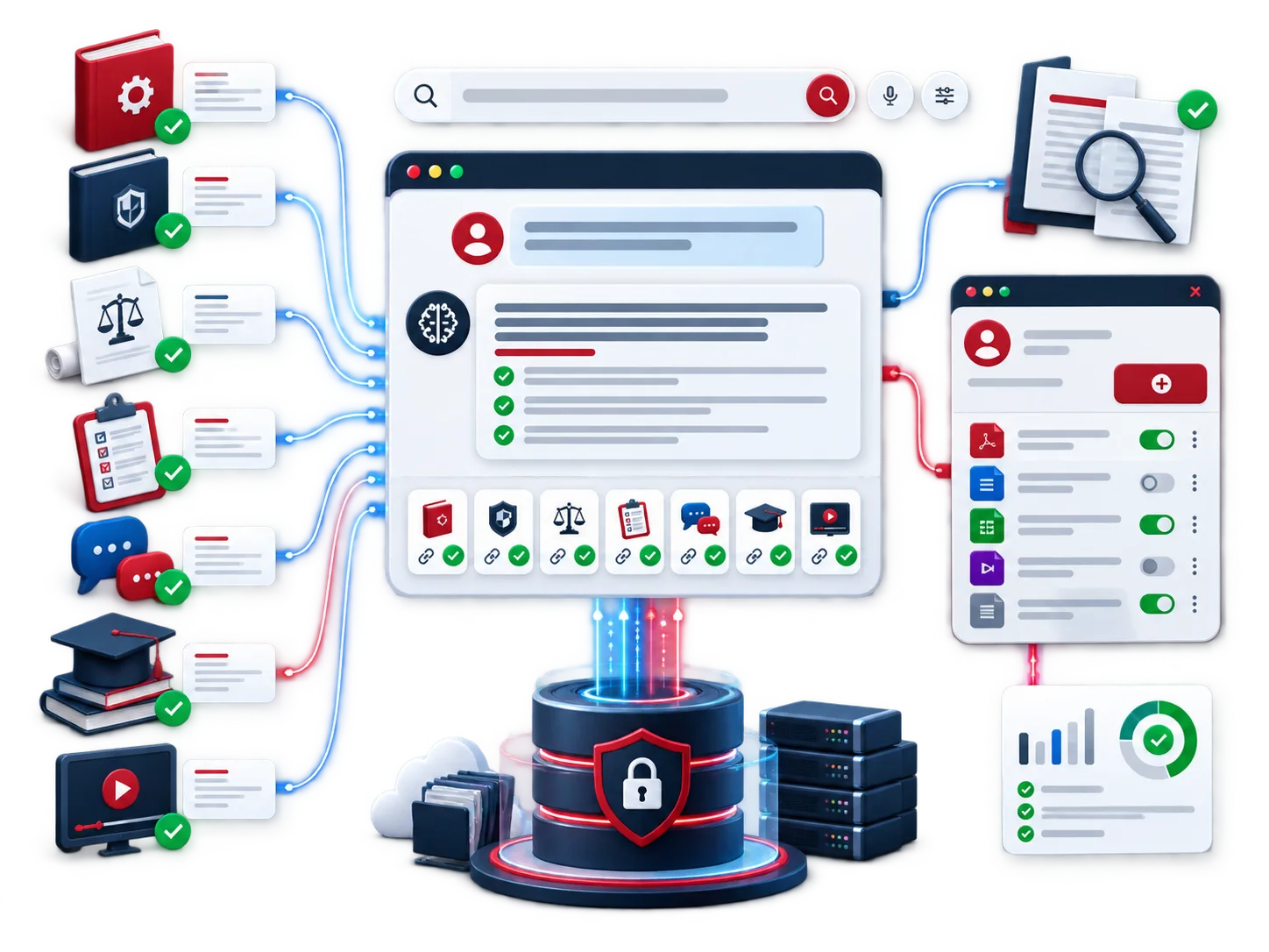 VoiceIt connecting approved manuals, policies, forms, videos and knowledge sources to a supported answer